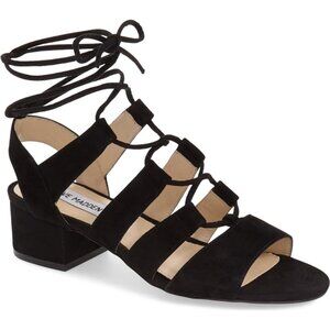Black suede Steve Madden Suede Lace up Sandals